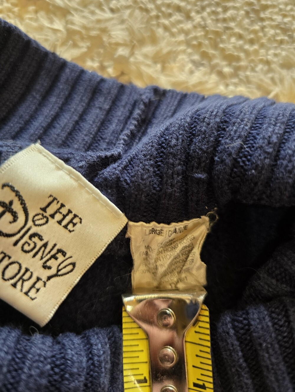 Disney Pooh’s Thoughtful Moments Sweater Size L Fleece Vintage 90’s Turtleneck - Picture 6 of 7